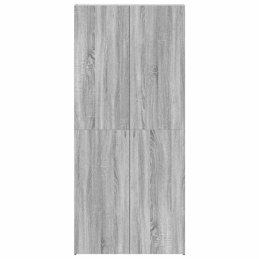 Shoe Cabinet with Shelf Grey 80 x 35.5 x 180 cm Engineered wood