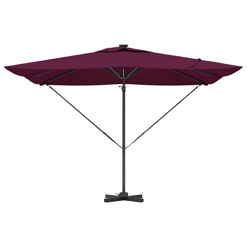 Parasol Bordeaux red 286 x 285 x 270 cm Aluminium