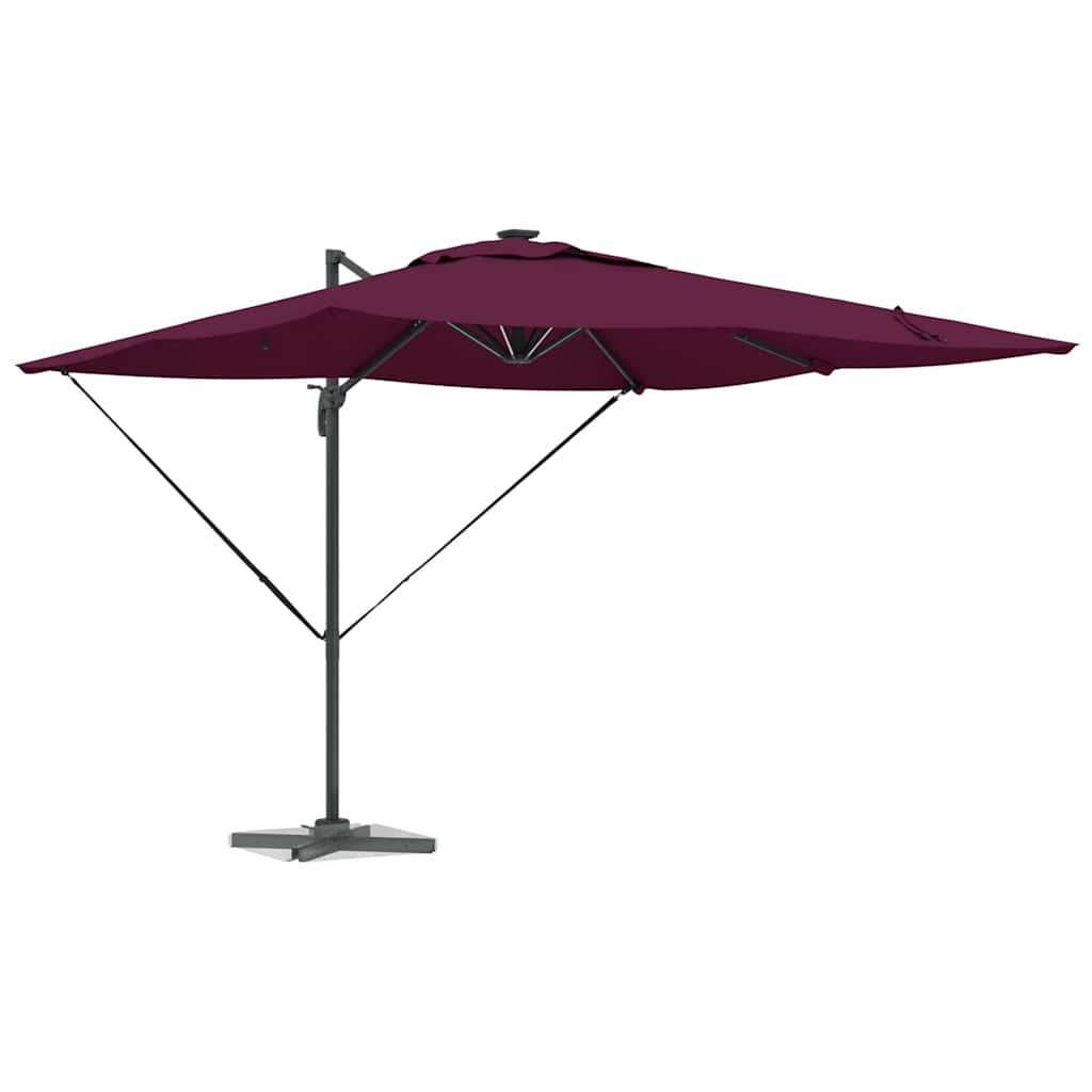 Parasol Bordeaux red 286 x 285 x 270 cm Aluminium