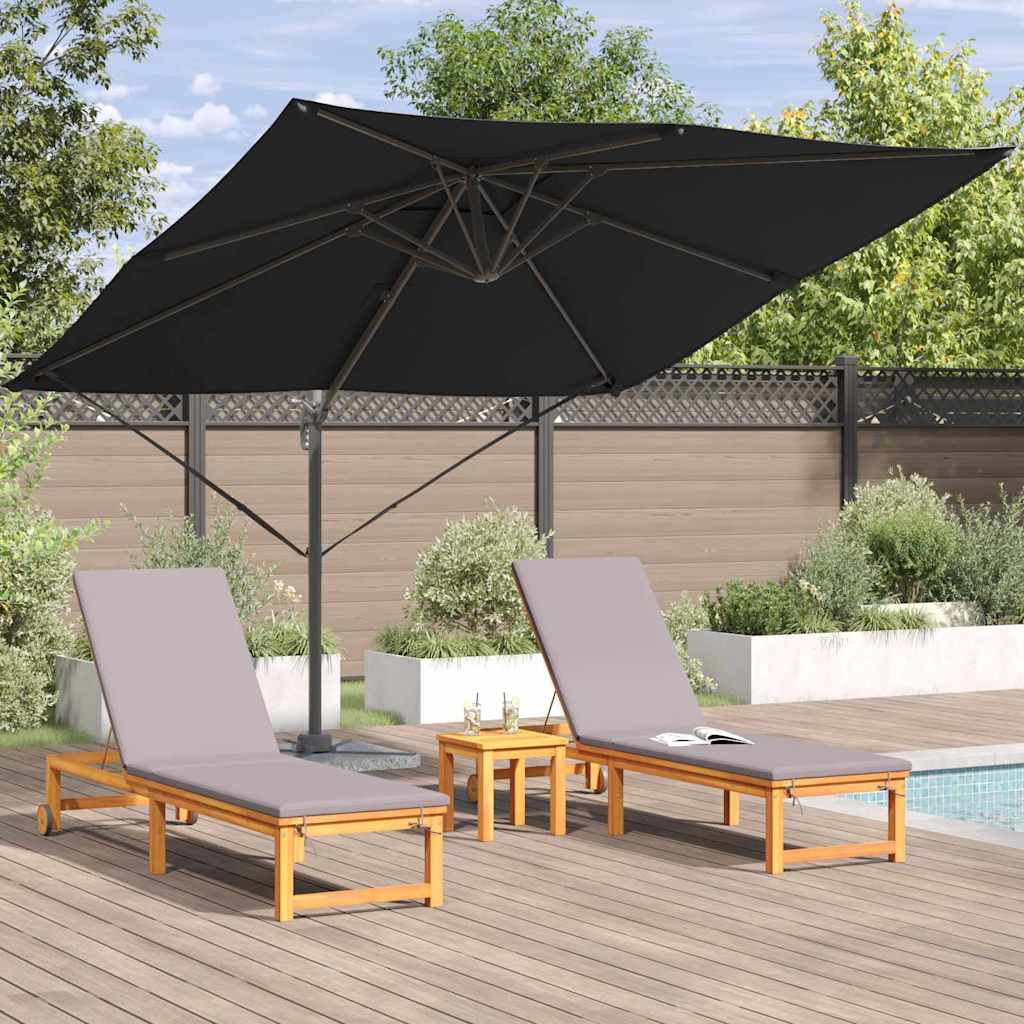Roma Parasol Black 286 x 285 x 265 cm Polyester and Aluminium