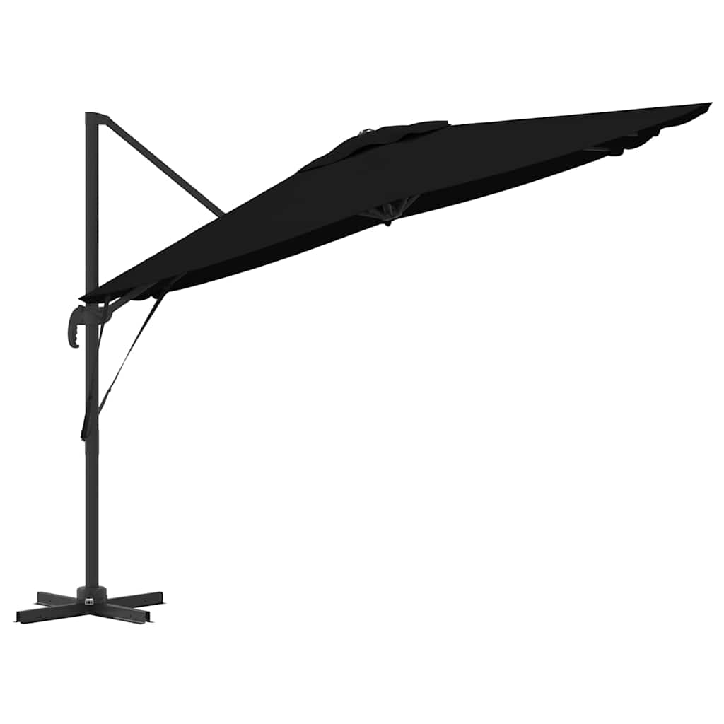 Roma Parasol Black 286 x 285 x 265 cm Polyester and Aluminium
