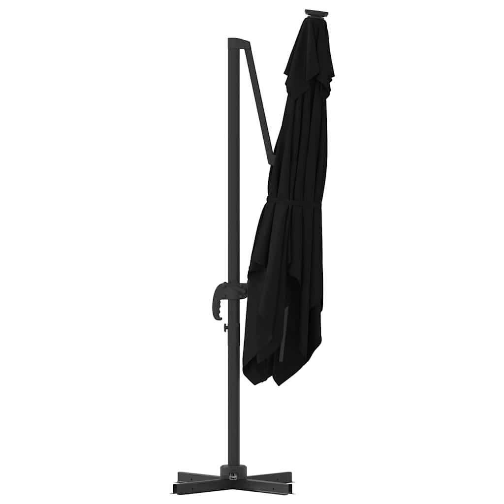 Roma Parasol Black 286 x 285 x 265 cm Polyester and Aluminium