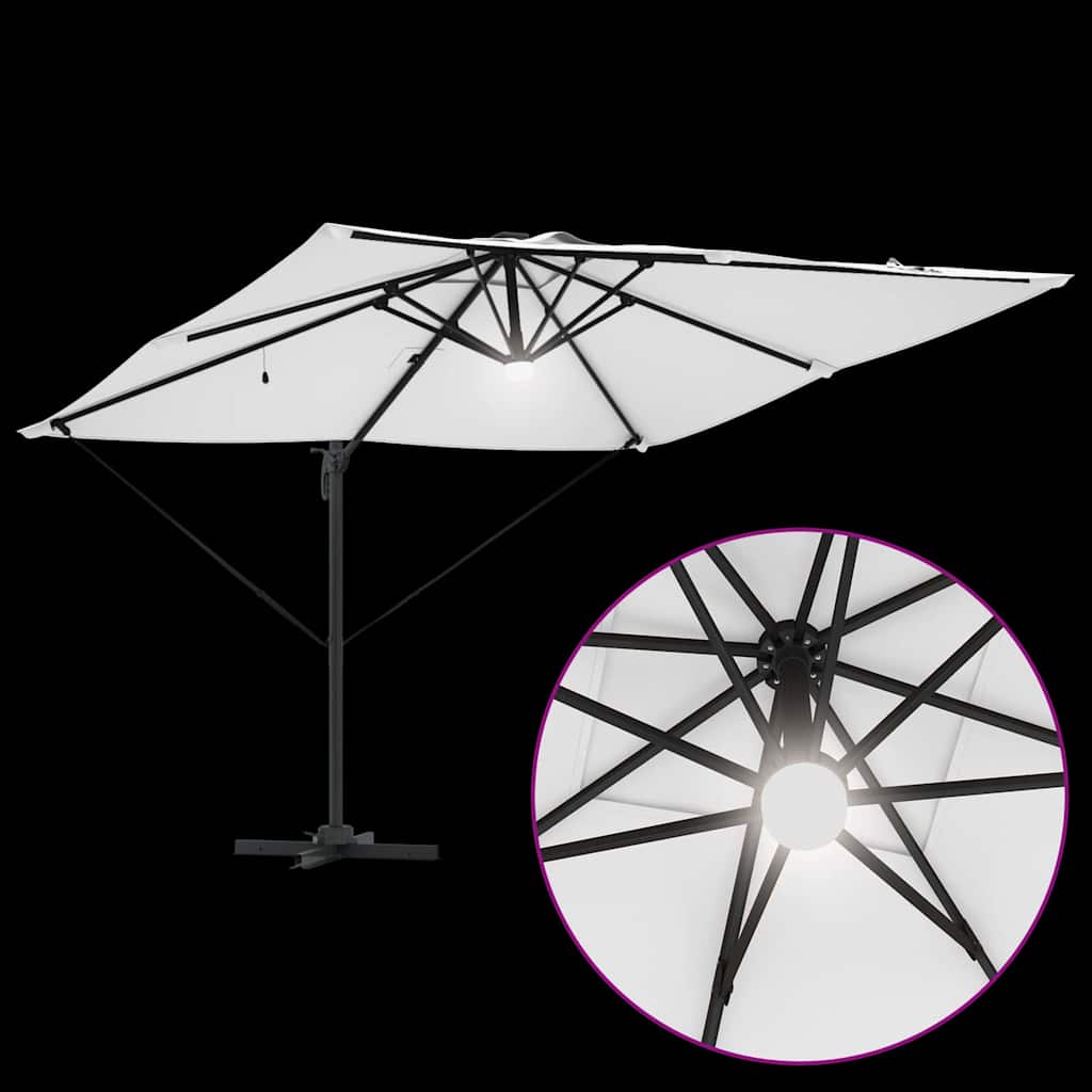 Roma Parasol Beige 286 x 285 x 270 cm Aluminium and Polyester