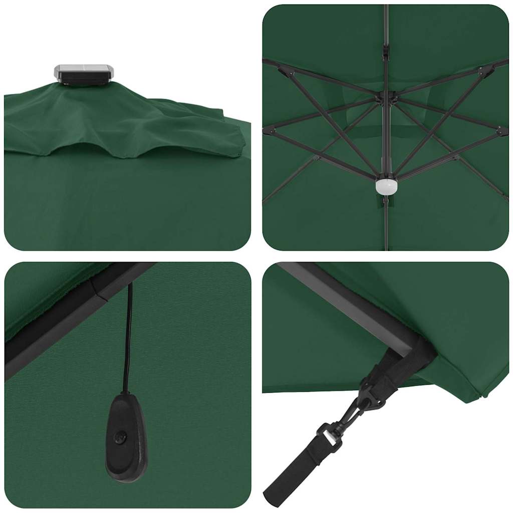 Roma Parasol Green 286 x 285 x 270 cm Aluminium and Polyester