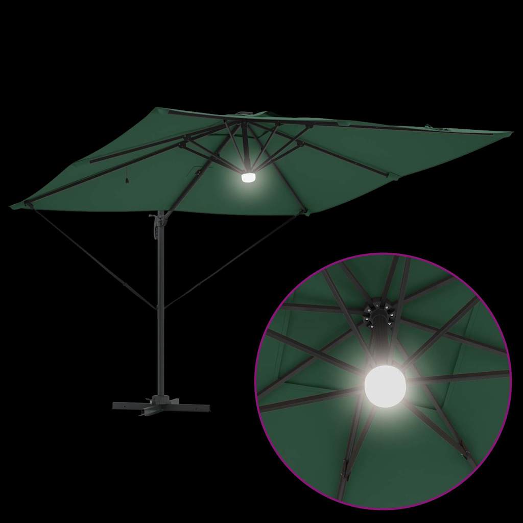 Roma Parasol Green 286 x 285 x 270 cm Aluminium and Polyester