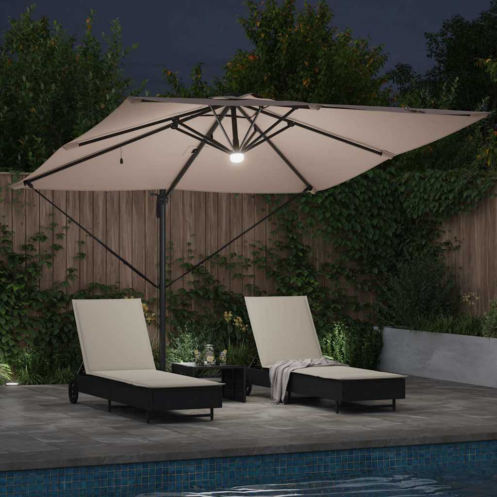 Roma Parasol Taupe 286 x 285 x 270 cm Aluminium and Polyester