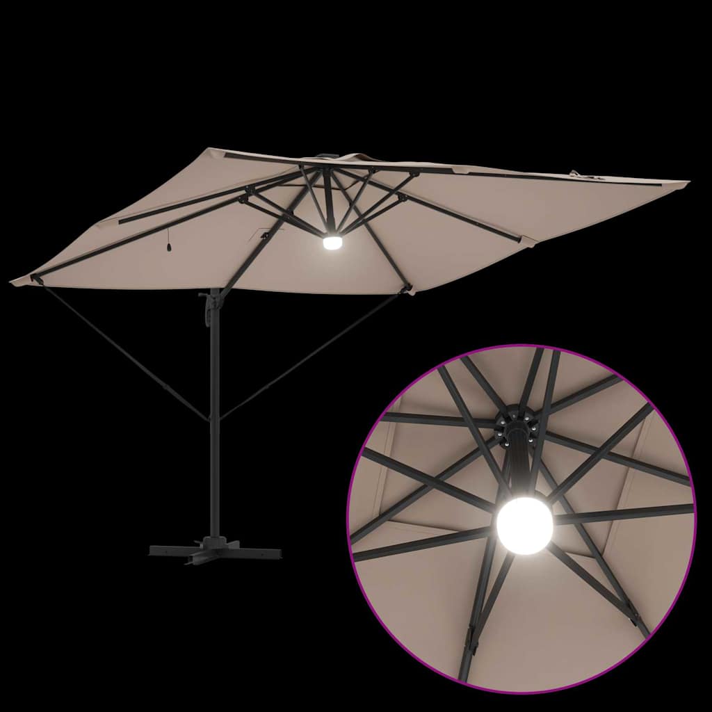 Roma Parasol Taupe 286 x 285 x 270 cm Aluminium and Polyester