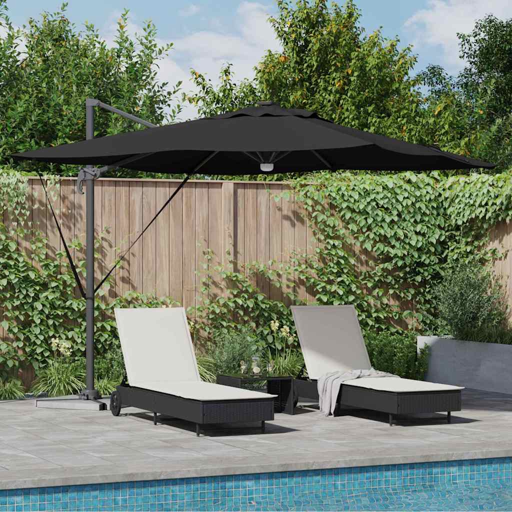 Roma Parasol Black 286 x 285 x 270 cm Aluminium and Polyester