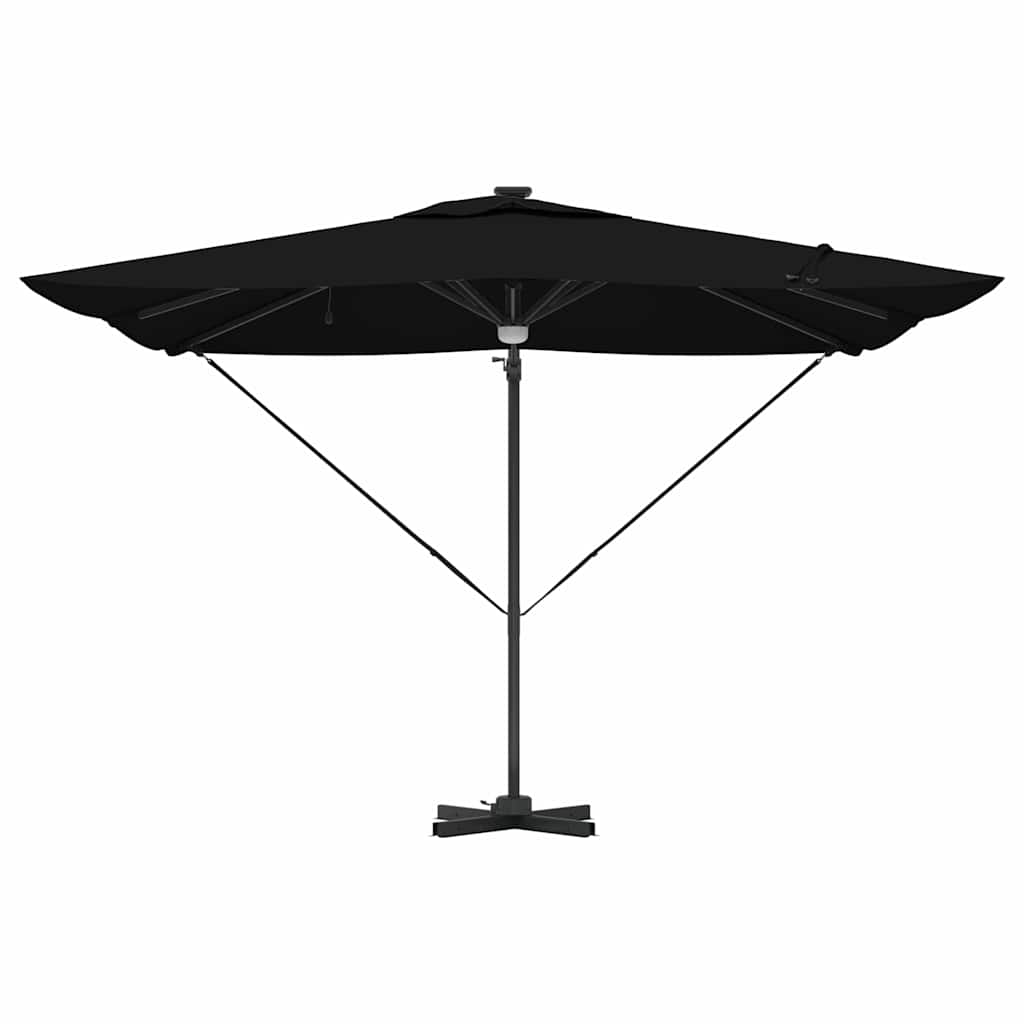 Roma Parasol Black 286 x 285 x 270 cm Aluminium and Polyester
