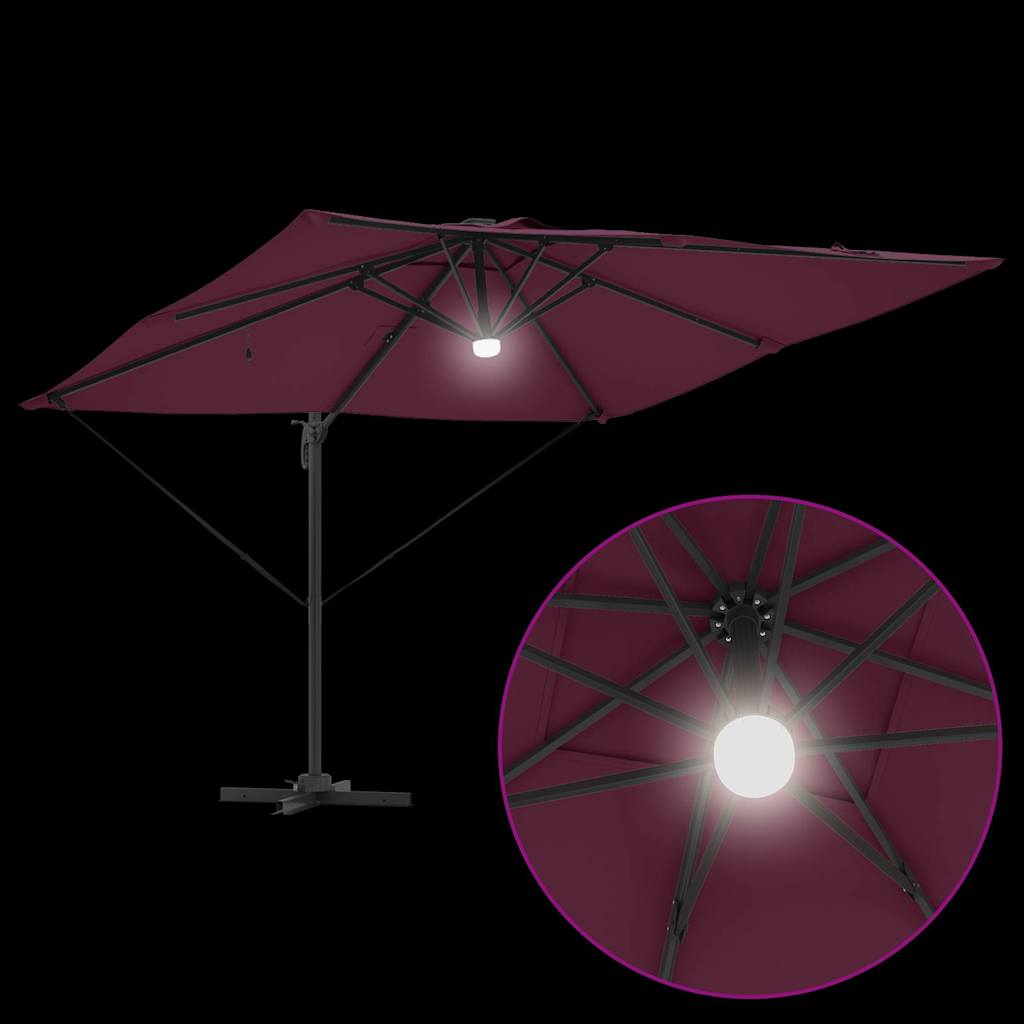 Roma Parasol Red 286 x 285 x 270 cm Aluminium and Polyester