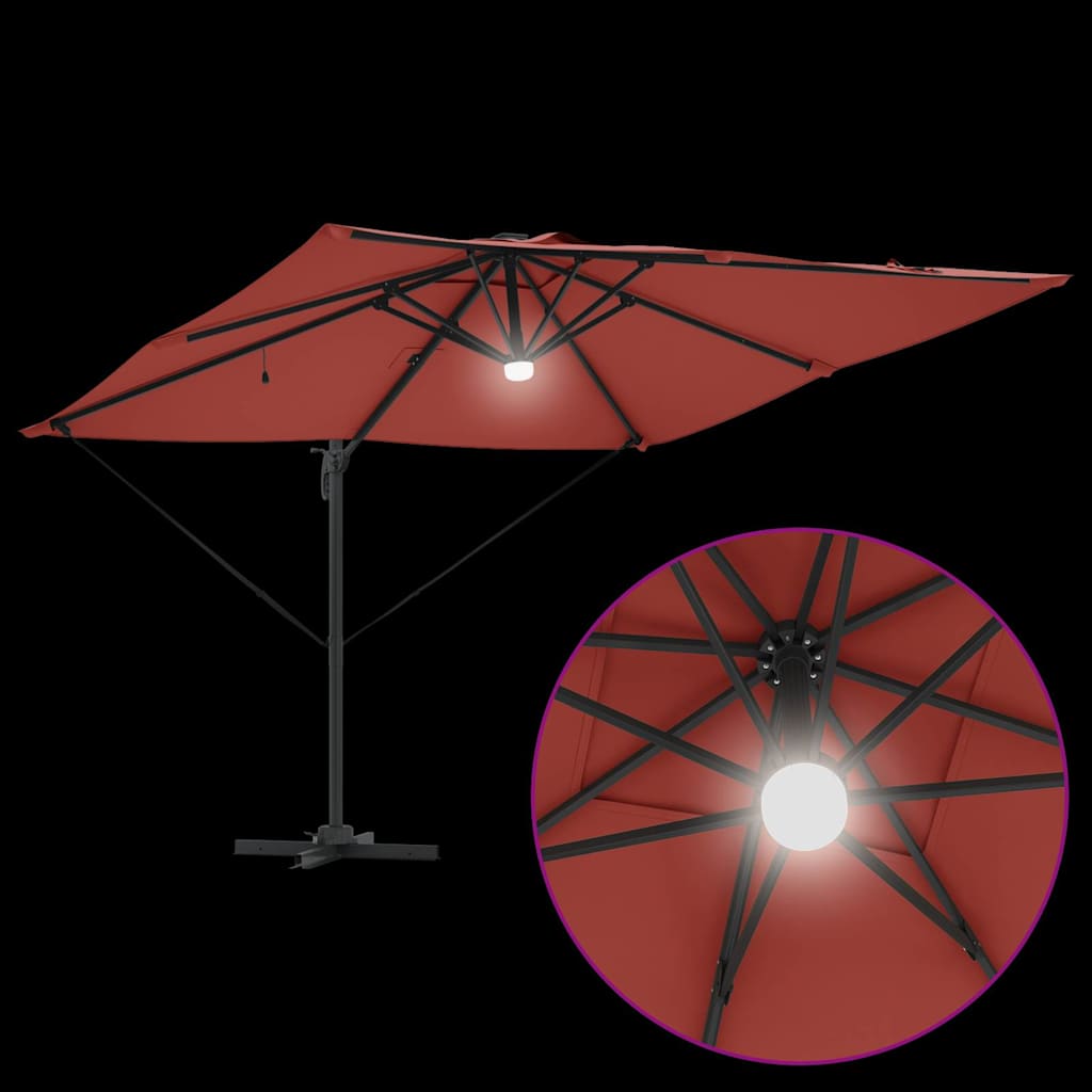 Roma Parasol Red 286 x 285 x 270 cm Aluminium and Polyester