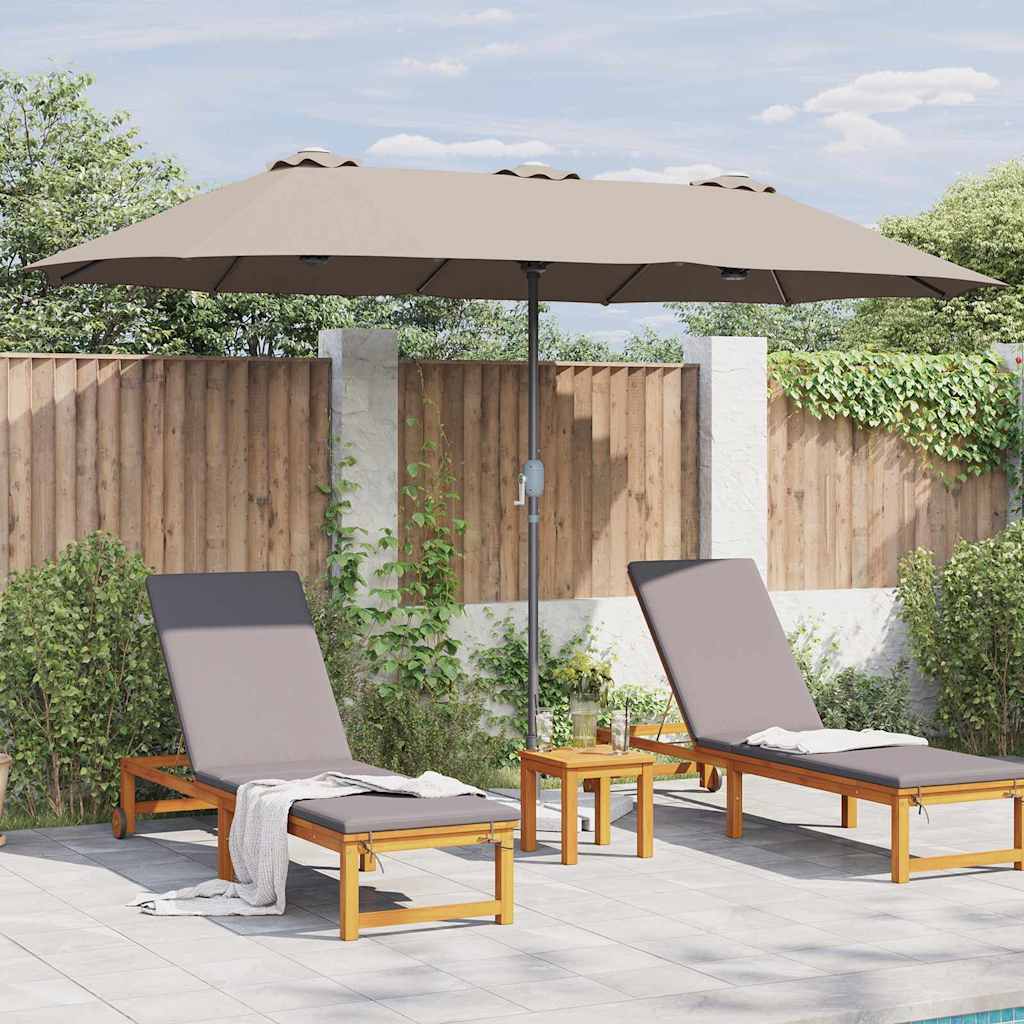 Garden Parasol Taupe 370 x 197 x 239 cm Powder-coated steel