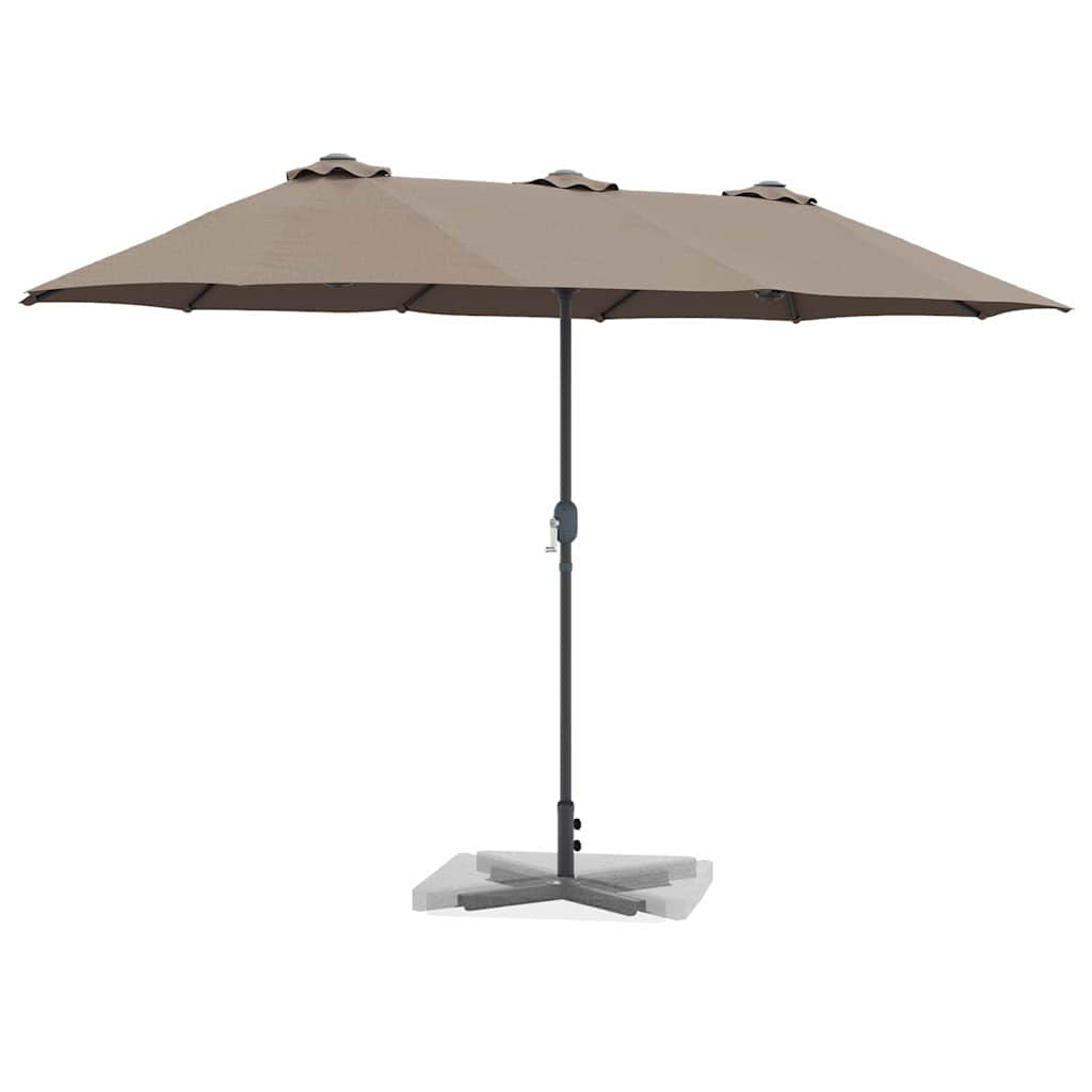 Garden Parasol Taupe 370 x 197 x 239 cm Powder-coated steel