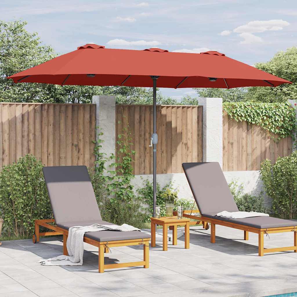 Garden Parasol Terracotta 370 x 197 x 239 cm