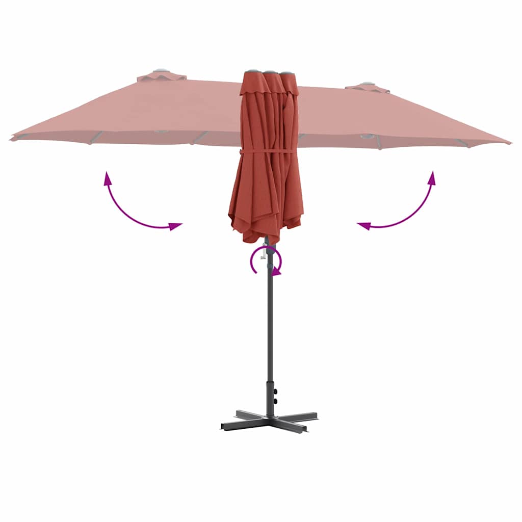 Garden Parasol Terracotta 370 x 197 x 239 cm