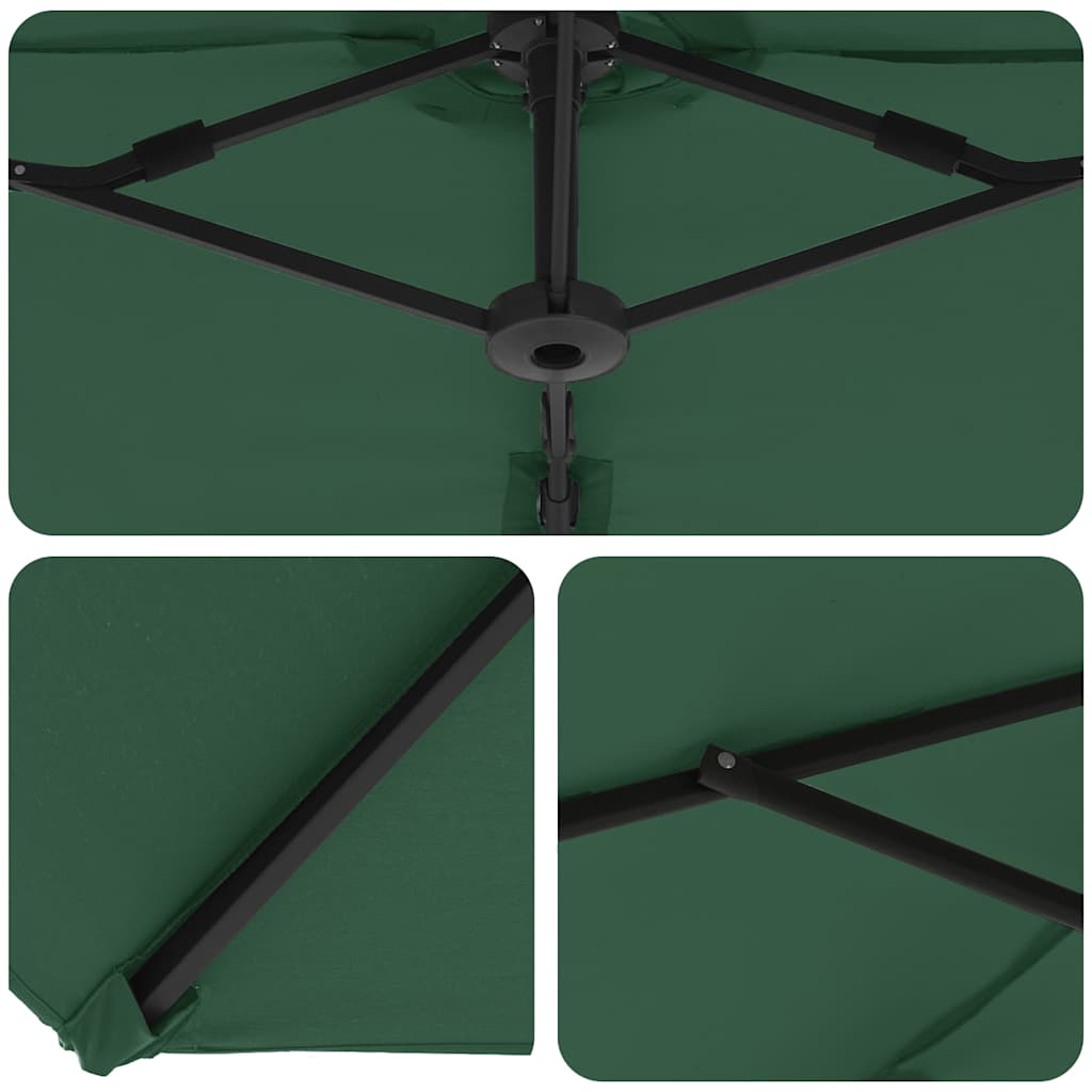 Garden Cantilever Parasol Green 372 x 198 x 243 cm