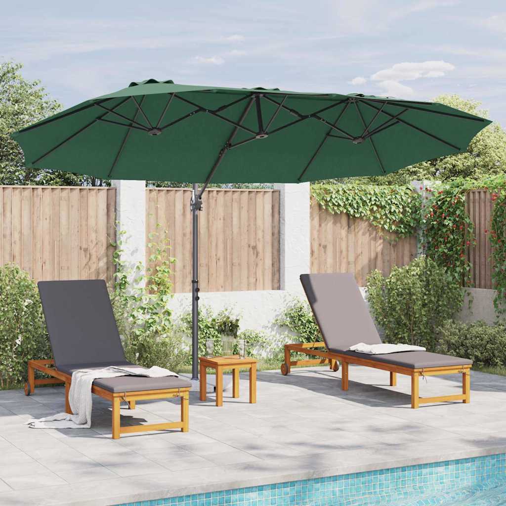 Garden Cantilever Parasol Green 372 x 198 x 243 cm