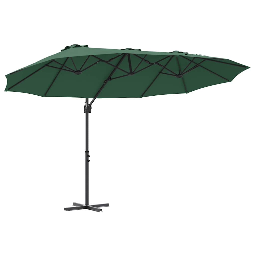 Garden Cantilever Parasol Green 372 x 198 x 243 cm