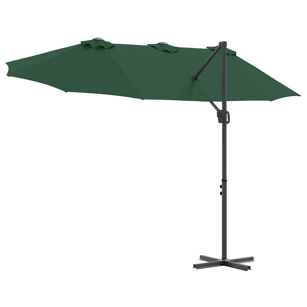Garden Cantilever Parasol Green 372 x 198 x 243 cm