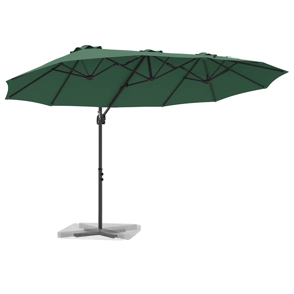 Garden Cantilever Parasol Green 372 x 198 x 243 cm