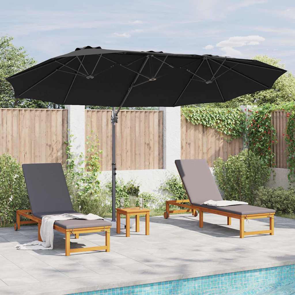 Garden Cantilever Parasol Black 372 x 198 x 243 cm