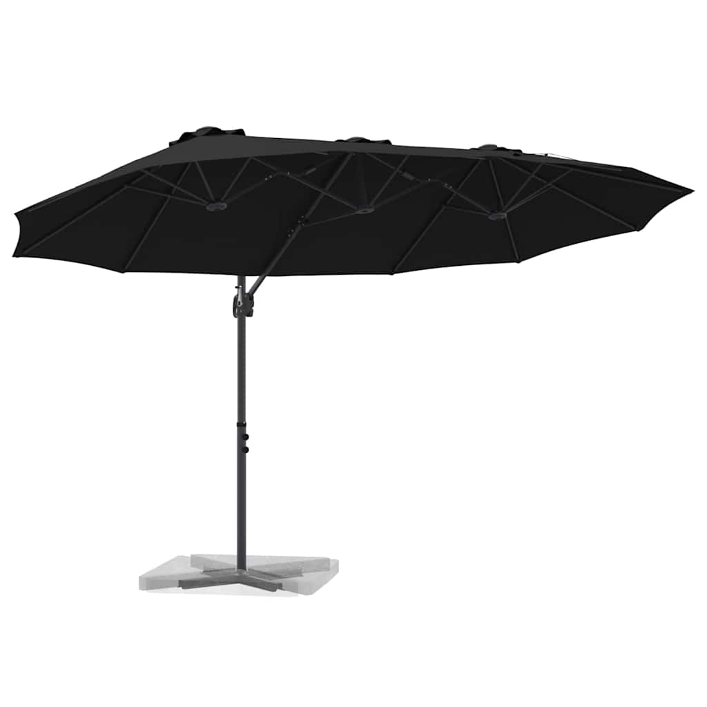 Garden Cantilever Parasol Black 372 x 198 x 243 cm