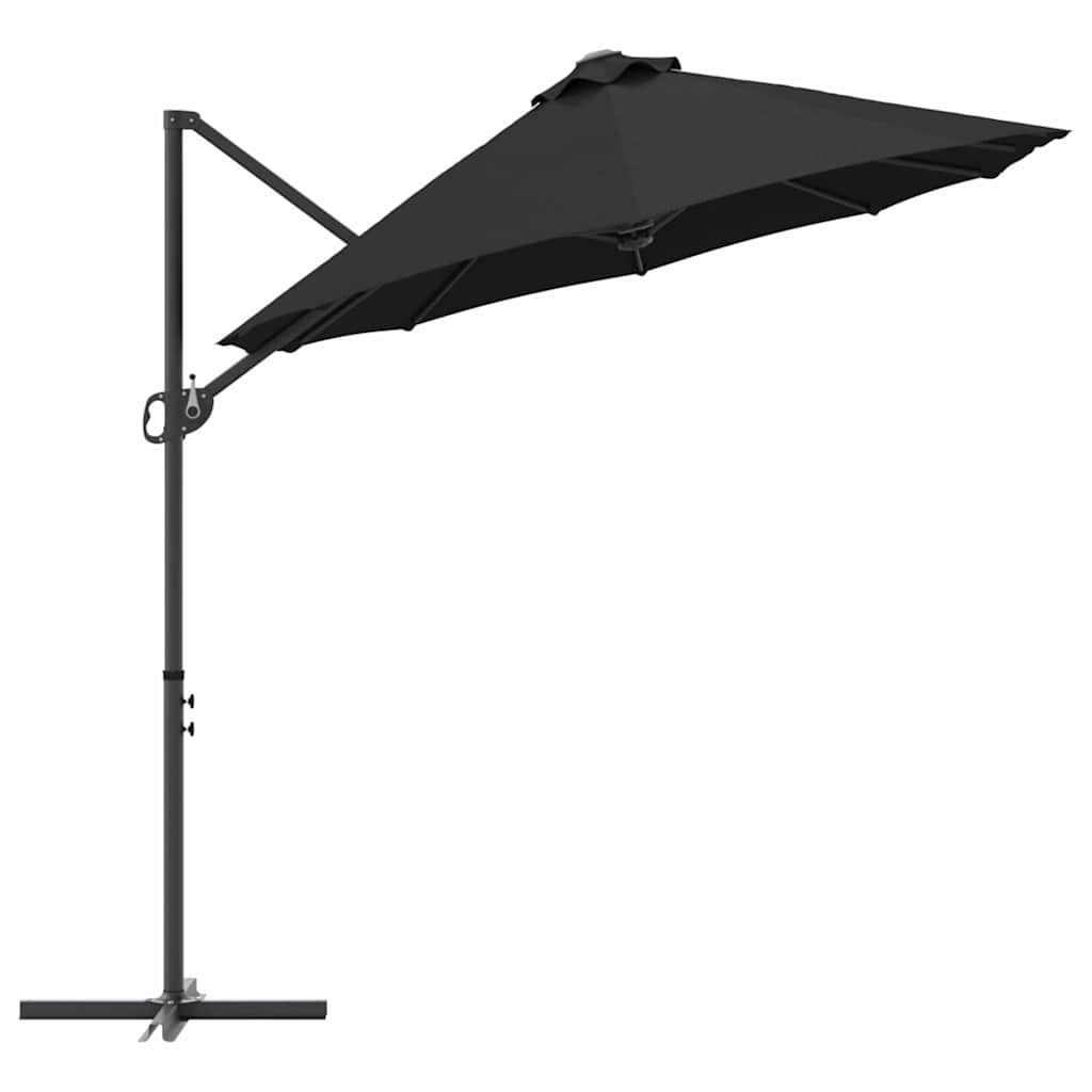 Garden Cantilever Parasol Black 372 x 198 x 243 cm