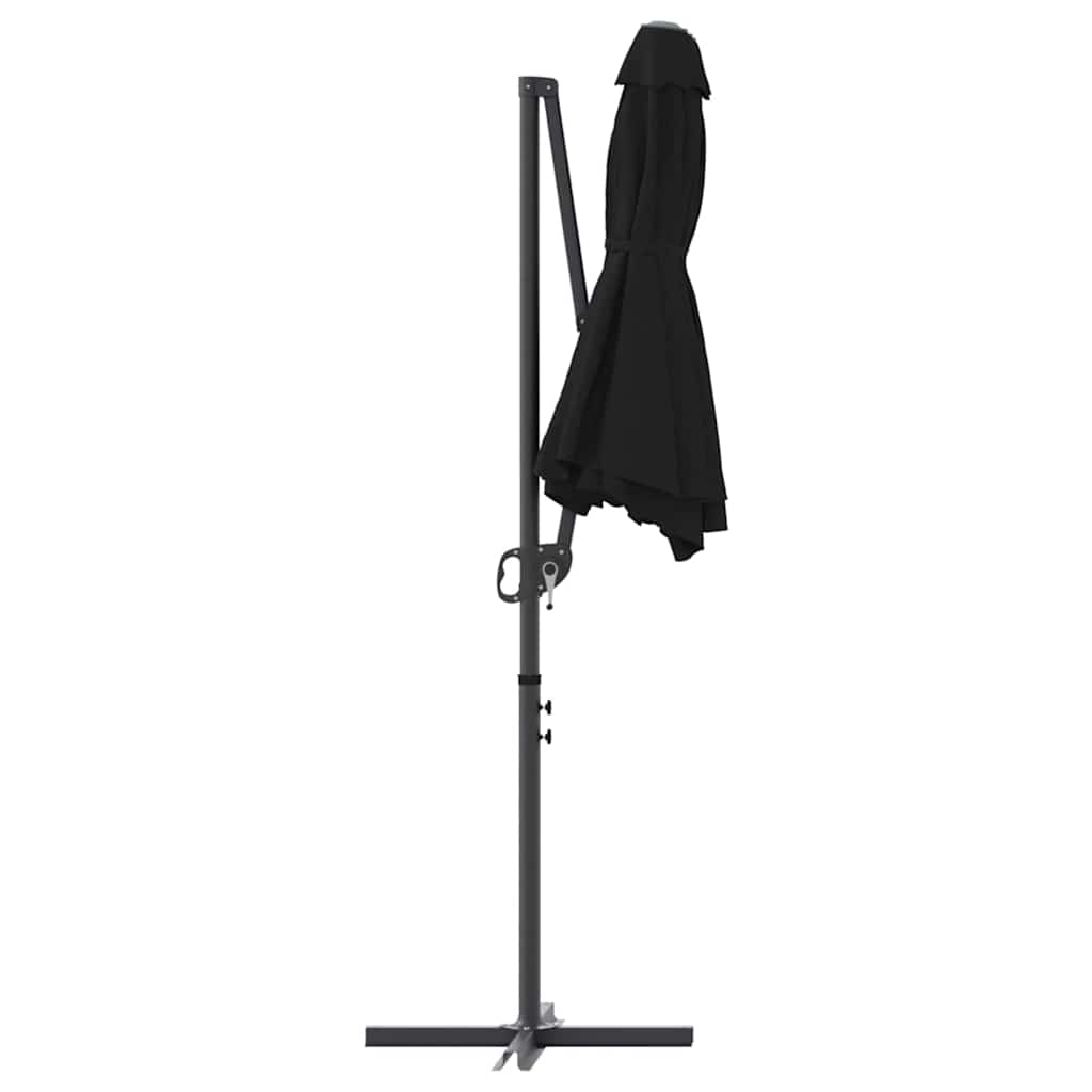 Garden Cantilever Parasol Black 372 x 198 x 243 cm