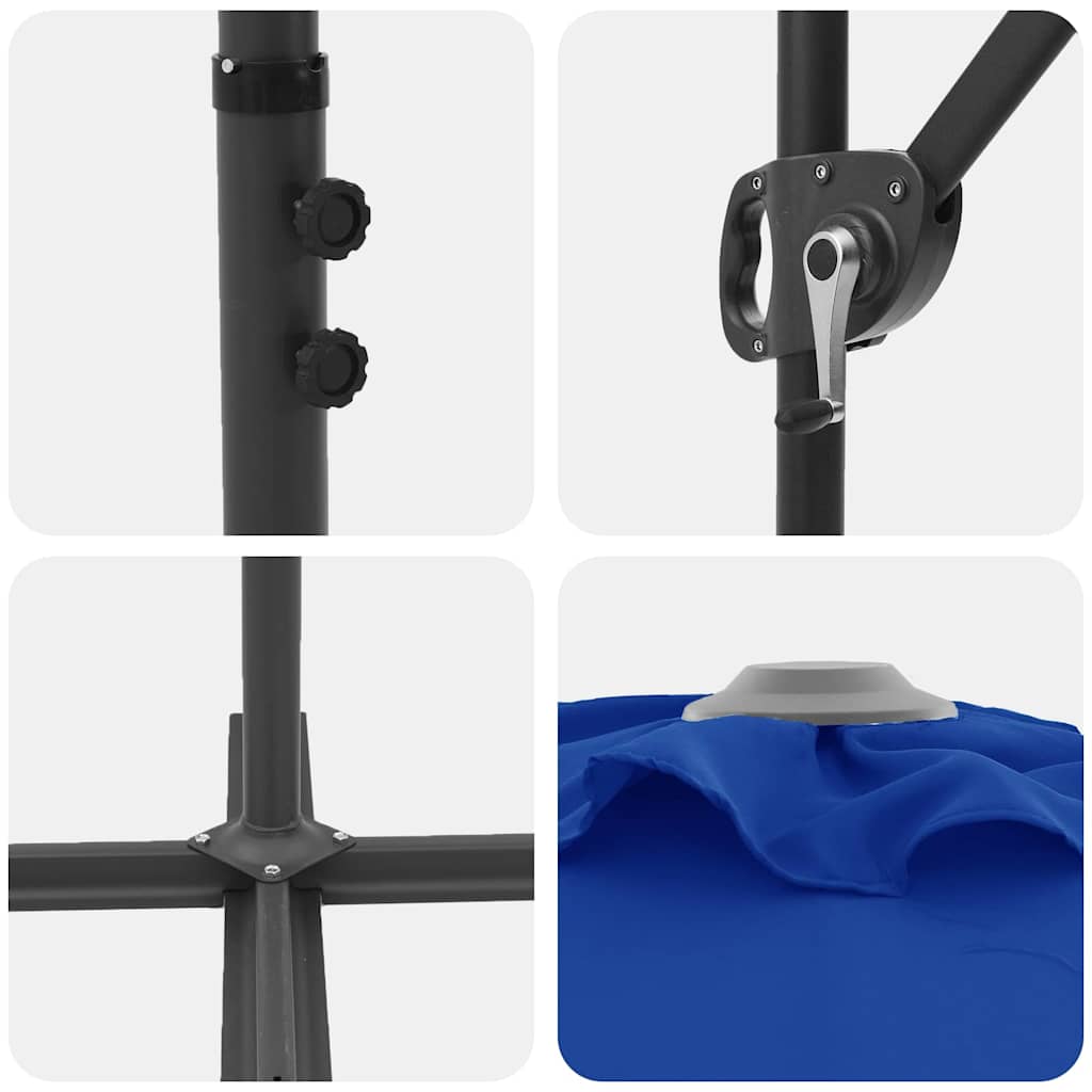 Garden Cantilever Parasol Azure blue 372 x 198 x 243 cm