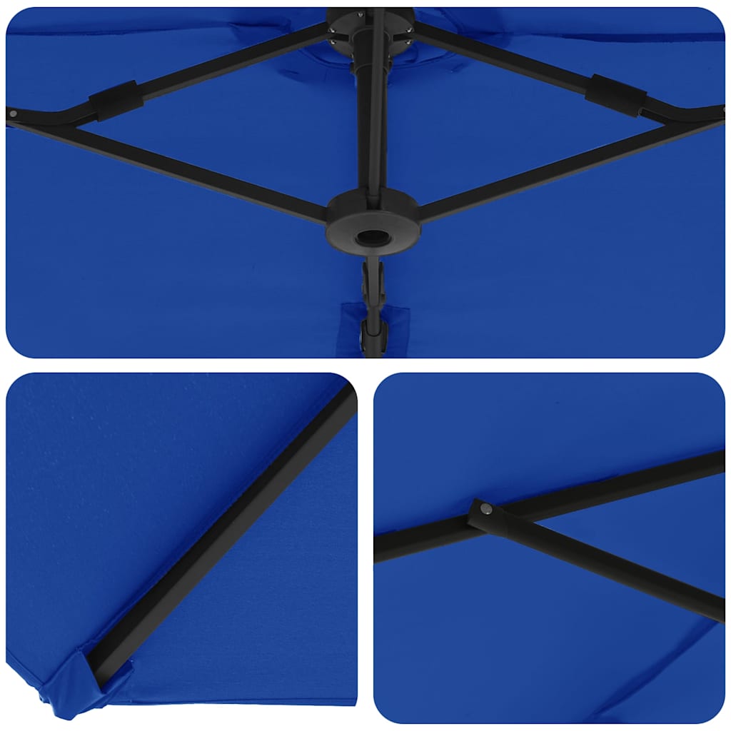 Garden Cantilever Parasol Azure blue 372 x 198 x 243 cm