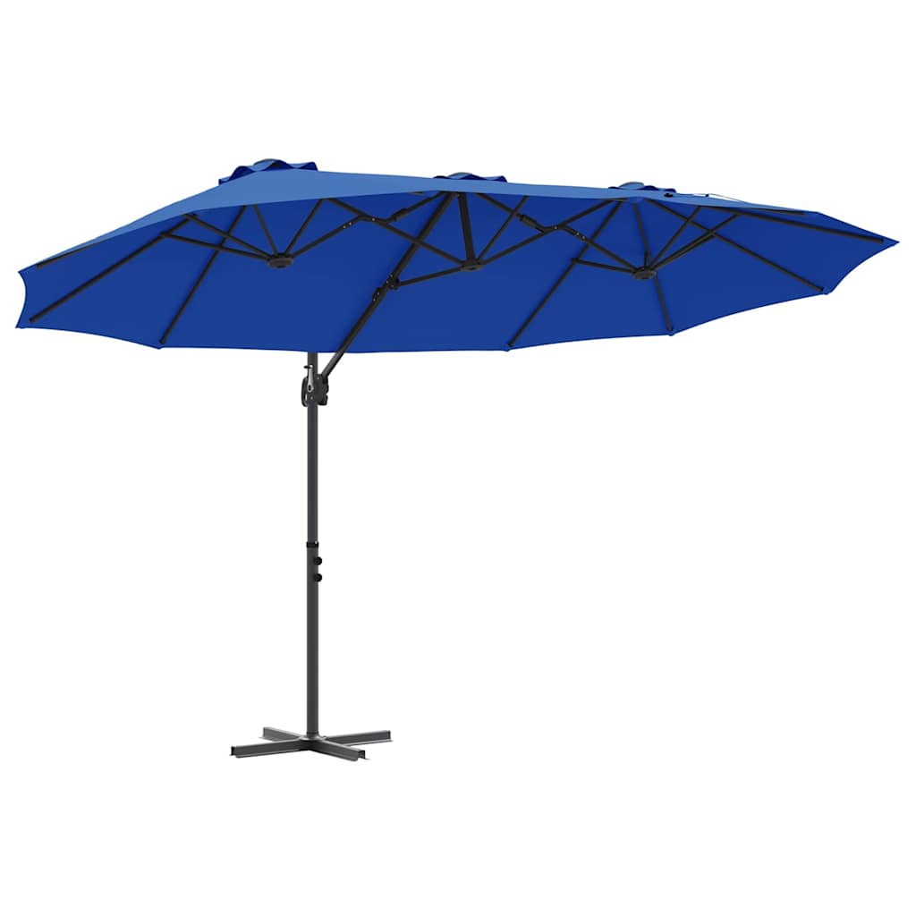 Garden Cantilever Parasol Azure blue 372 x 198 x 243 cm