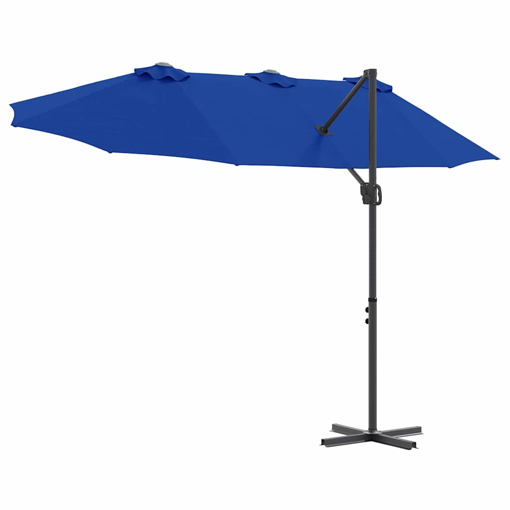 Garden Cantilever Parasol Azure blue 372 x 198 x 243 cm