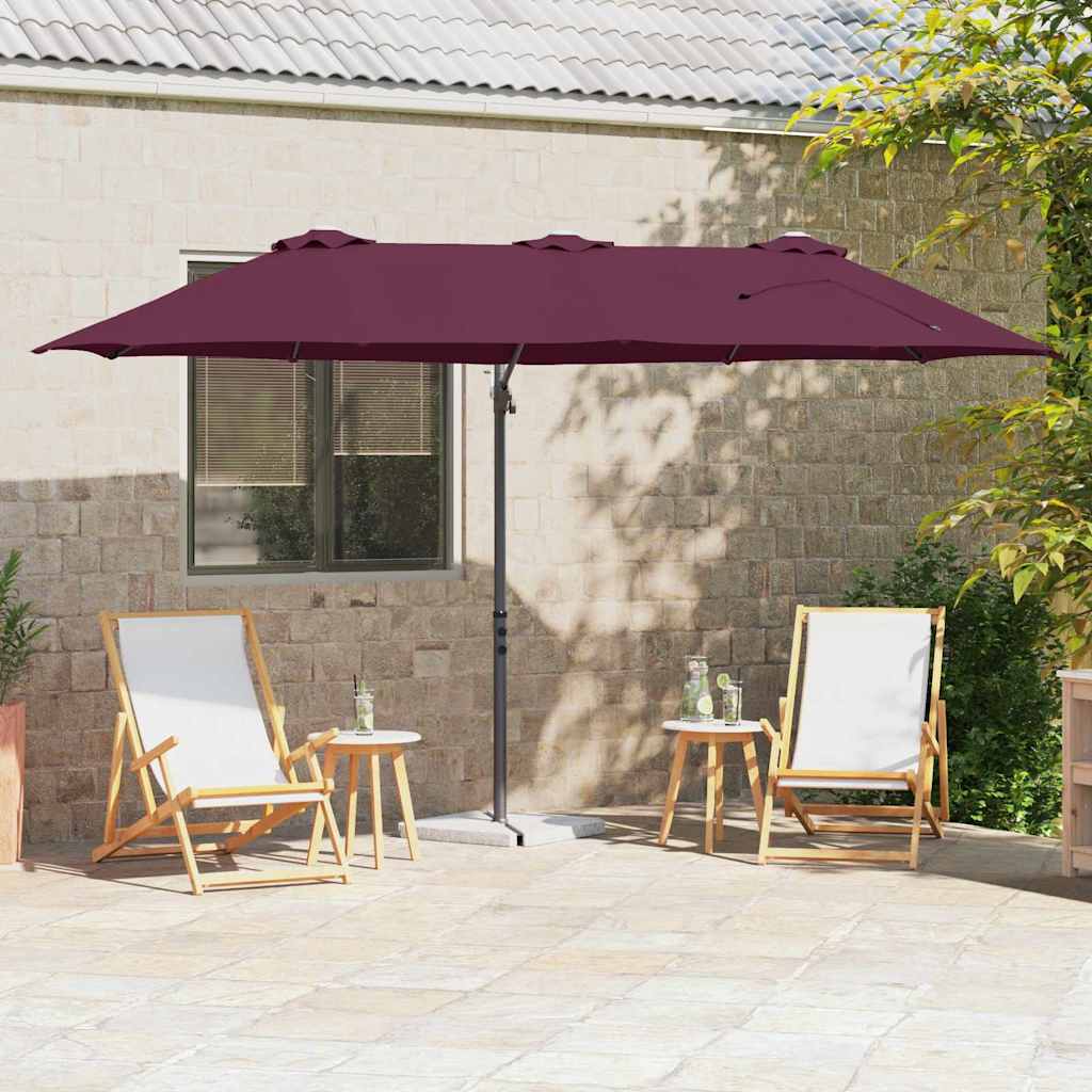 Garden Cantilever Parasol Bordeaux red 372 x 198 x 243 cm
