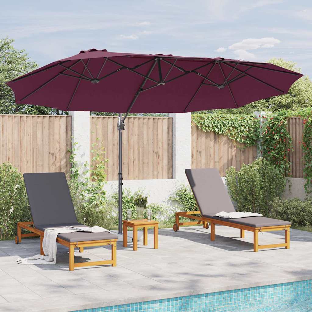 Garden Cantilever Parasol Bordeaux red 372 x 198 x 243 cm