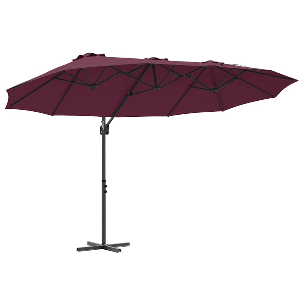Garden Cantilever Parasol Bordeaux red 372 x 198 x 243 cm