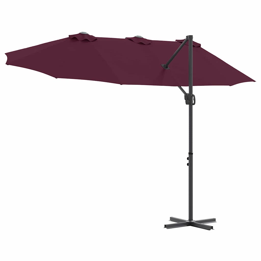 Garden Cantilever Parasol Bordeaux red 372 x 198 x 243 cm