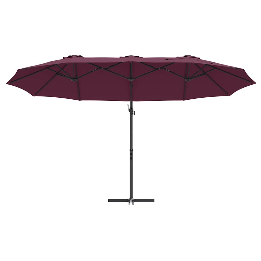 Garden Cantilever Parasol Bordeaux red 372 x 198 x 243 cm
