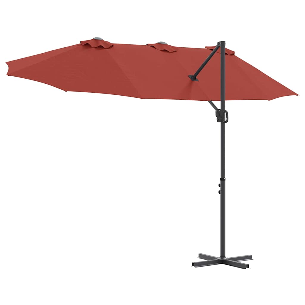 Garden Cantilever Parasol Terracotta 372 x 198 x 243 cm