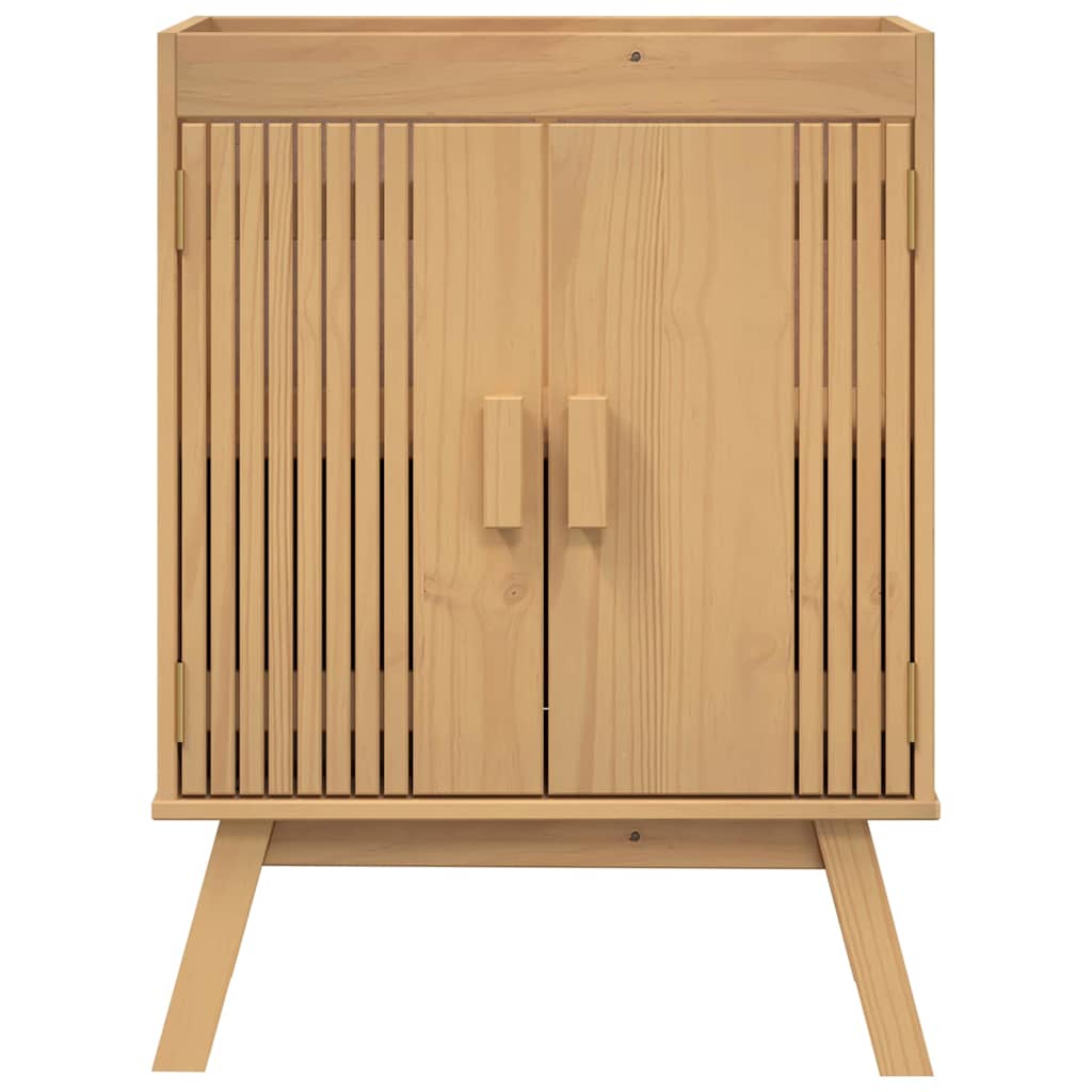 Bathroom Furniture Set with Door 3 pcs Brown 114 x 43 x 73.5 cm