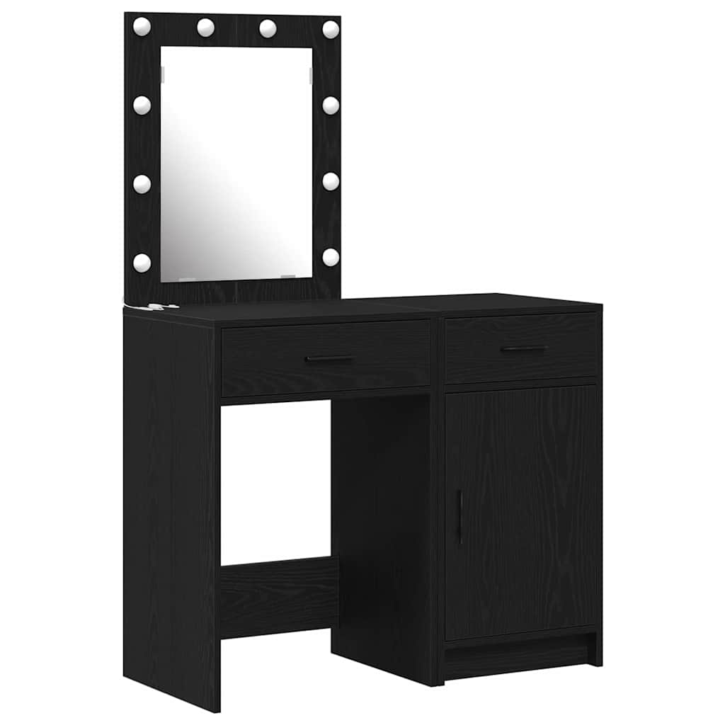 Dressing Table 2 pcs Black 50 x 41 x 135 cm Engineered wood