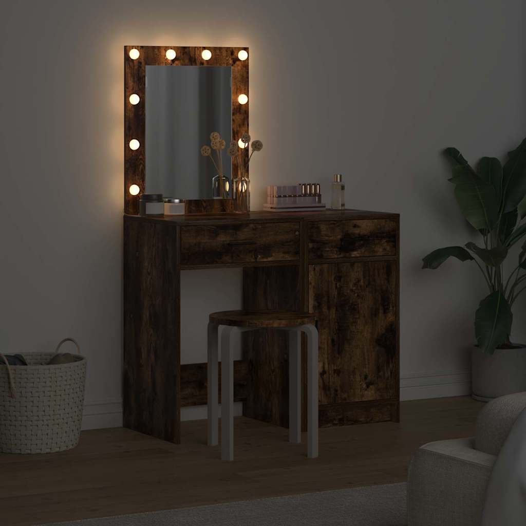 Dressing Table 2 pcs Brown 50 x 41 x 135 cm Engineered wood