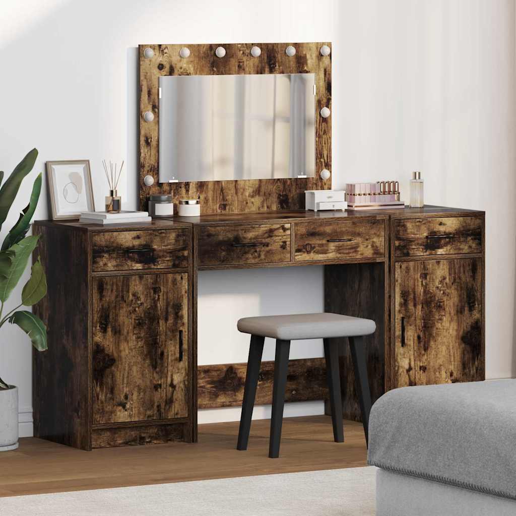 Dressing Table 3 pcs Brown 40 x 41 x 75 cm Engineered wood