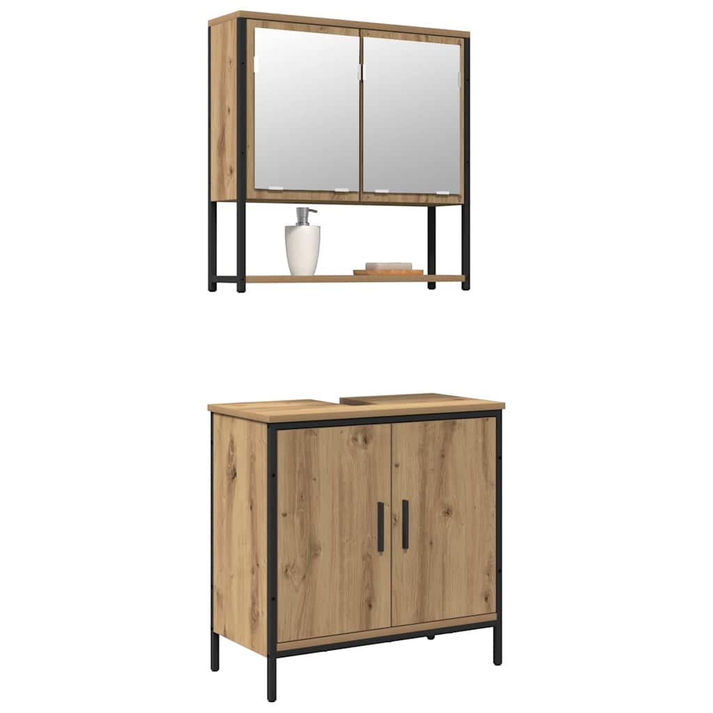 Bathroom Furniture Set with Storage 2 pcs Brown 60 x 30 x 60 cm