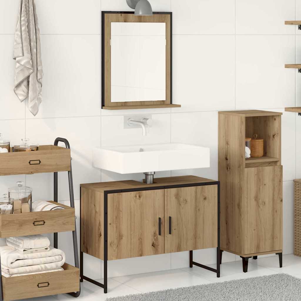 Bathroom Furniture Set with Storage 2 pcs Brown 80 x 33 x 60 cm