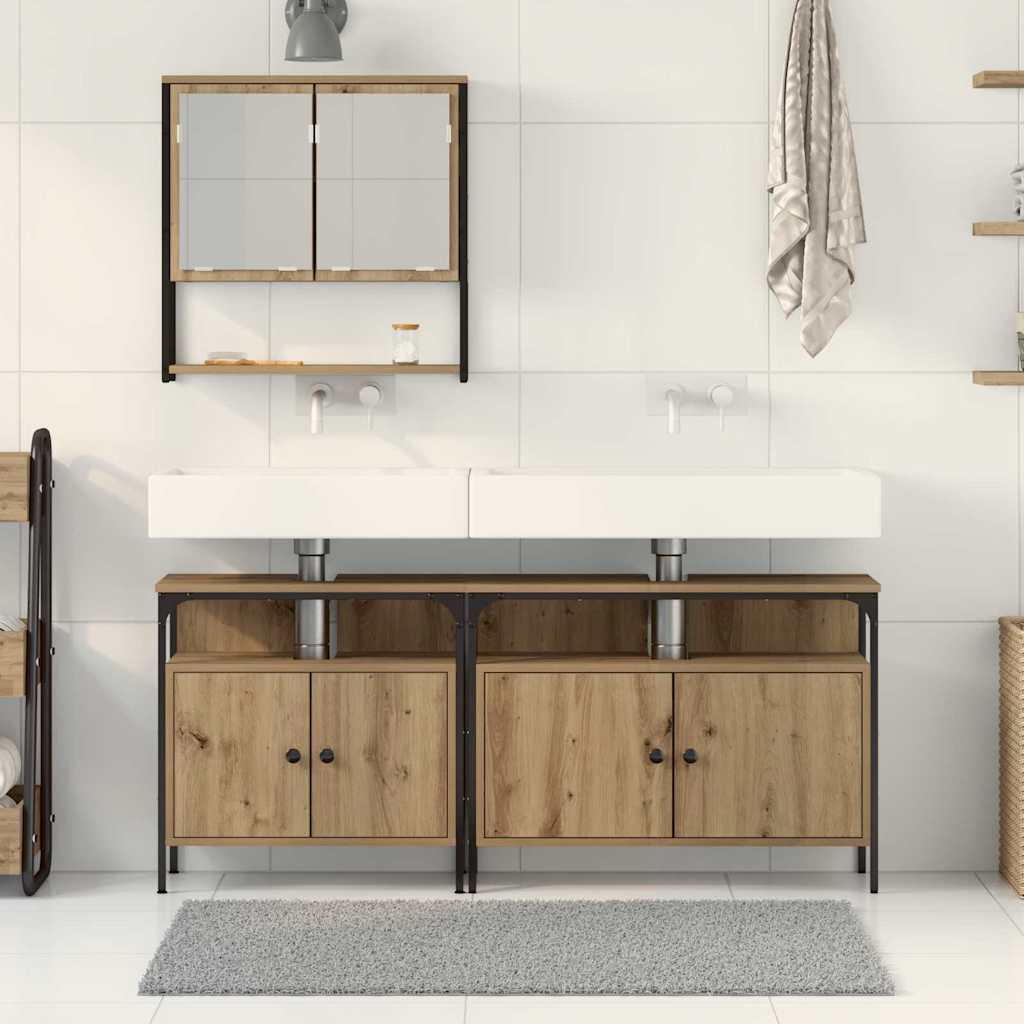 Bathroom Furniture Set with Storage 3 pcs Brown 80 x 30 x 60 cm