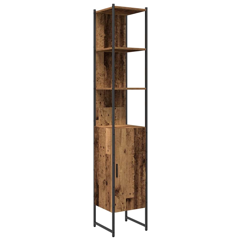 Bathroom Furniture Set with Door 3 pcs Brown 33 x 33 x 185.5 cm