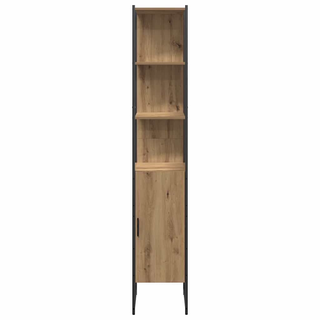 Bathroom Furniture Set with Door 3 pcs Brown 33 x 33 x 185.5 cm