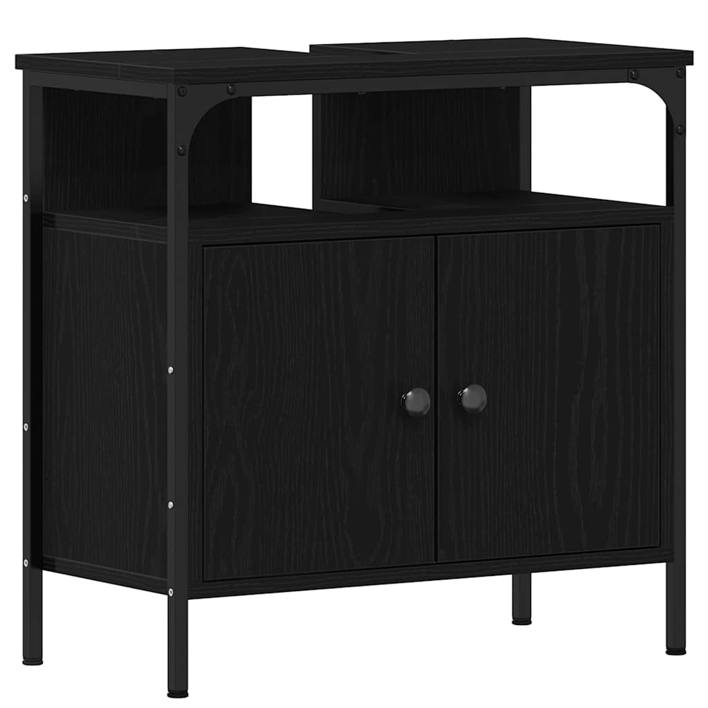 Bathroom Furniture Set 3 pcs Black oak 33 x 33 x 185.5 cm