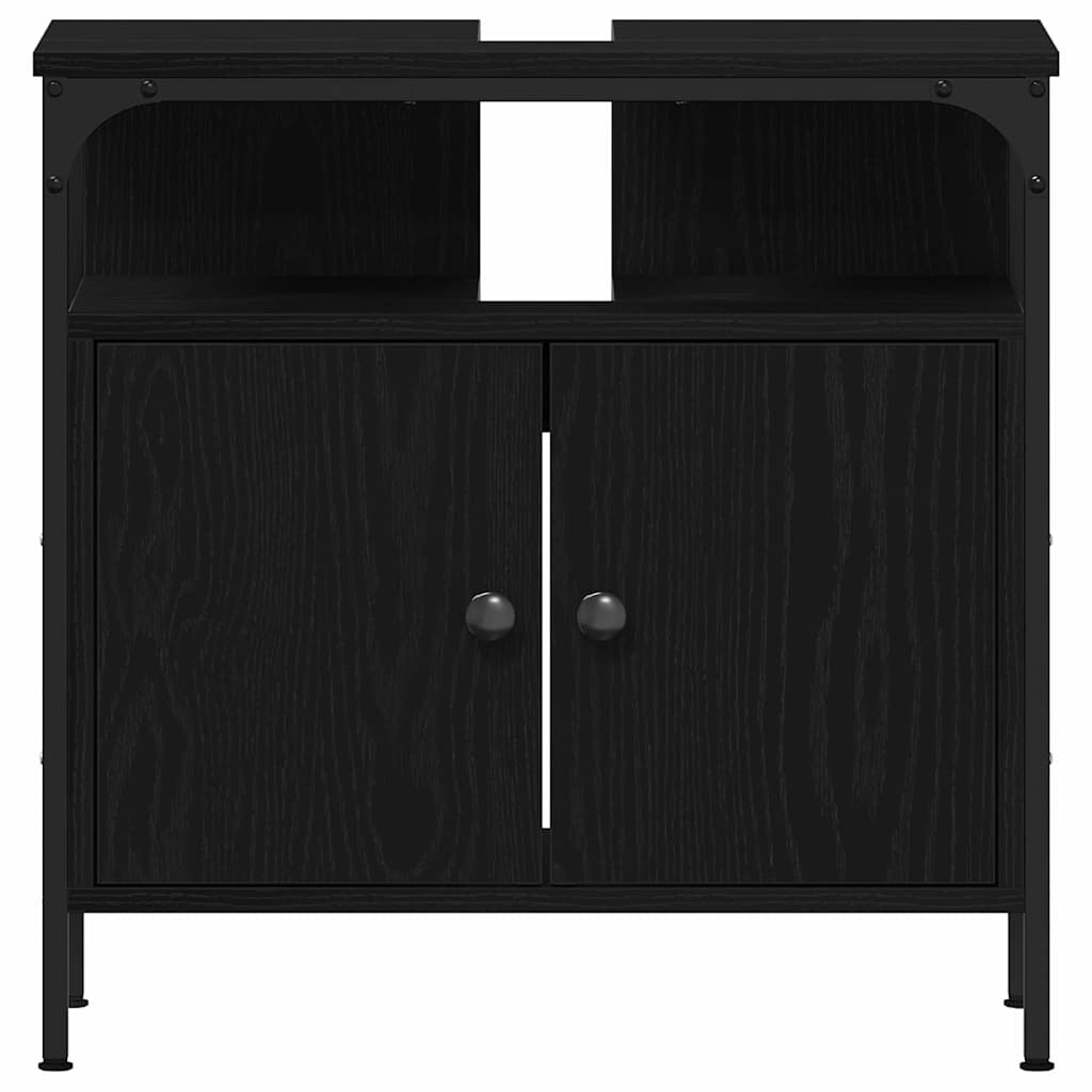 Bathroom Furniture Set 3 pcs Black oak 33 x 33 x 185.5 cm