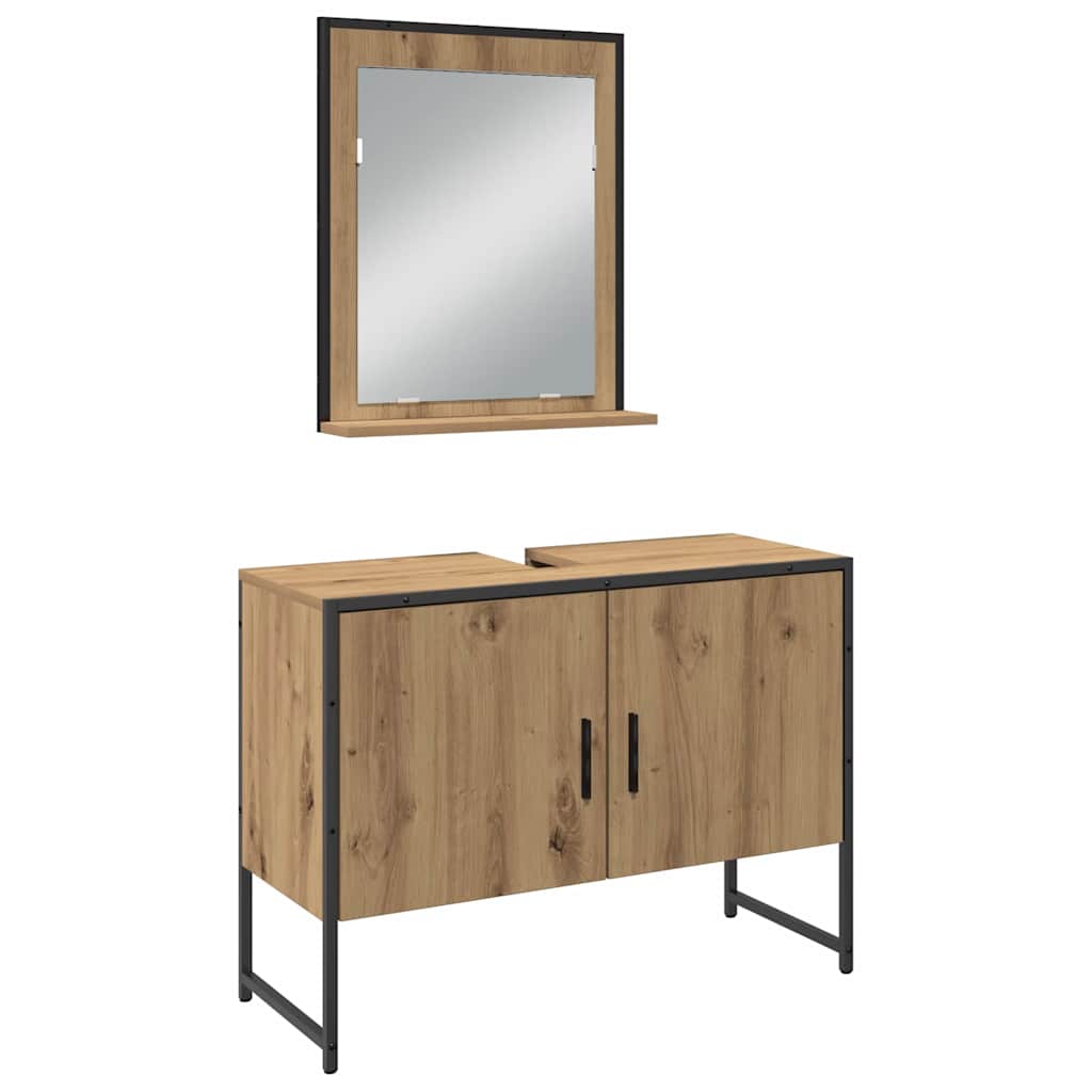 Bathroom Furniture Set with Door 3 pcs Brown 33 x 33 x 102.5 cm